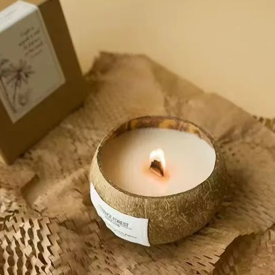 Home Fragrance Accessories - Vela perfumada de casca de coco