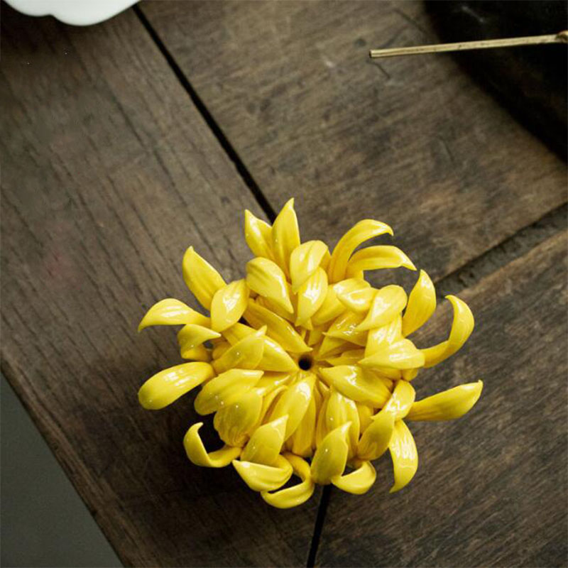 Home Fragrance Incense - Porcelana crisântemo peônia flor vara suporte