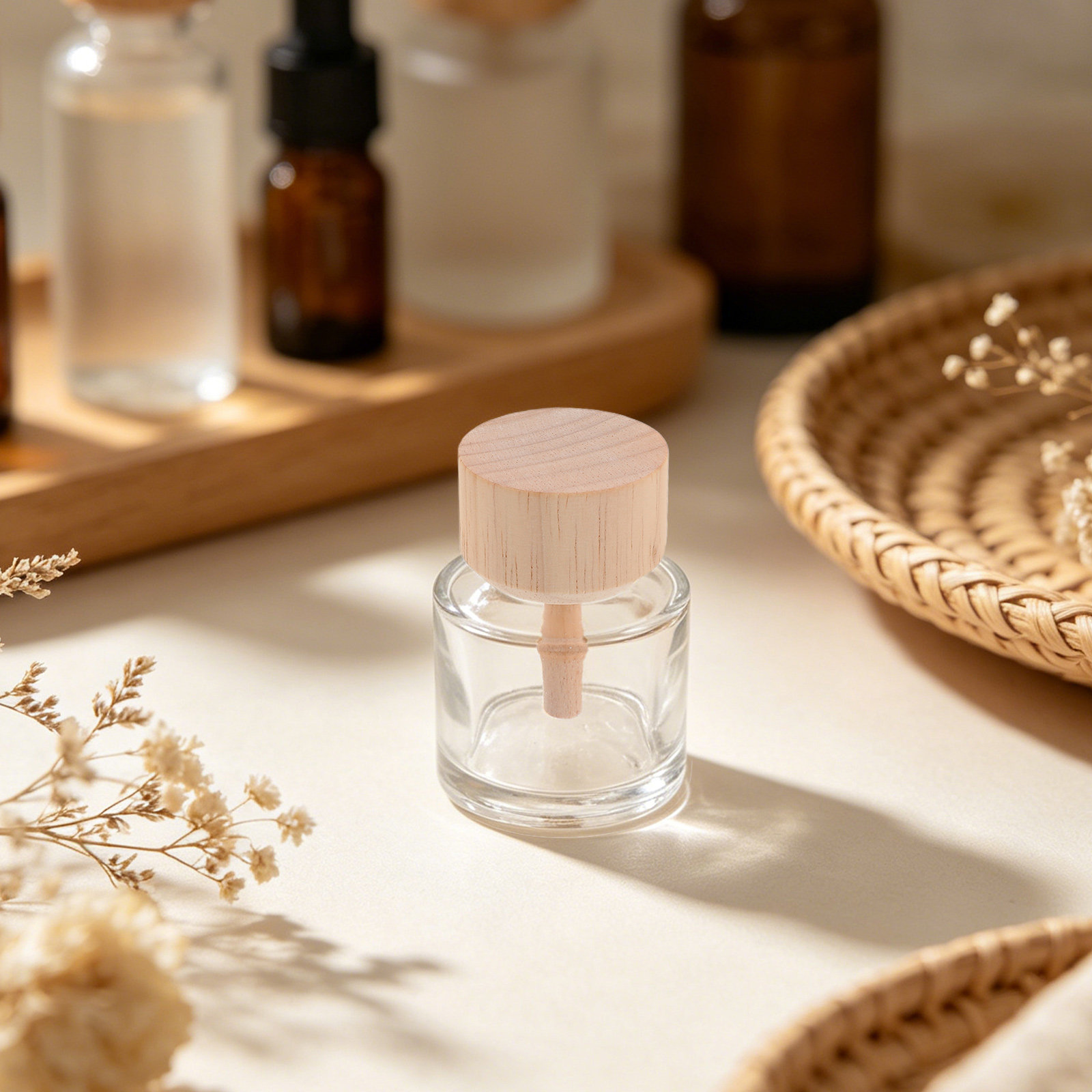 Home Fragrance Oil Diffuser - 2 Frascos de Vidro Transparente para